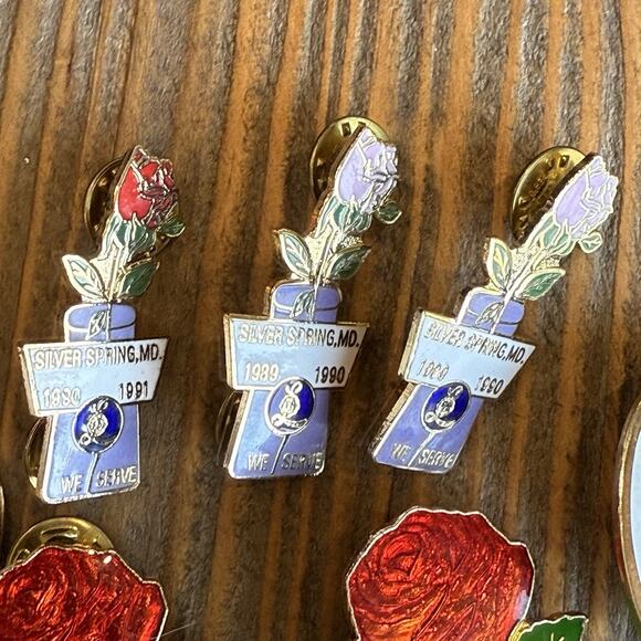 Lions Club Lioness Pins Lot Of 10 Rose State Of Maryland Pin Brooch Lapel Pins - Picture 7 of 15